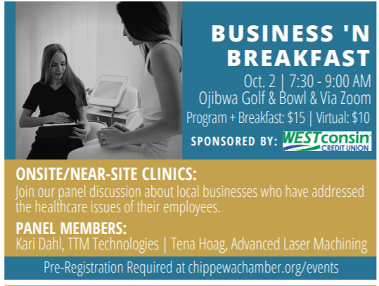 CHIPPEWA FALLS Business and Breakfast Friday October 2nd